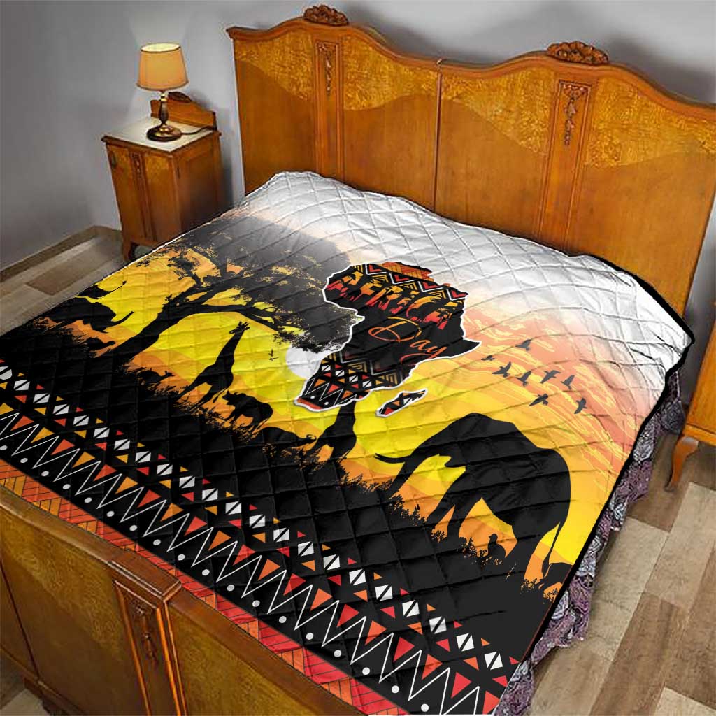 Africa Day Quilt Safari With Map - African Pattern