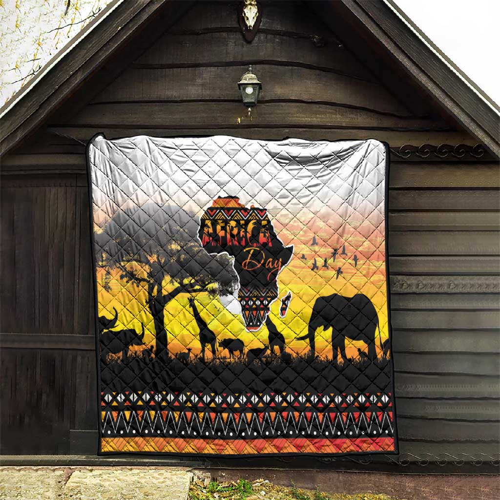 Africa Day Quilt Safari With Map - African Pattern