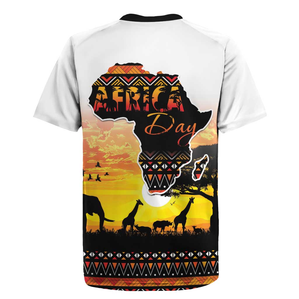 Africa Day Rugby Jersey Safari With Map - African Pattern