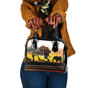 Africa Day Shoulder Handbag Safari With Map - African Pattern