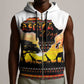 Africa Day Sleeveless Zip Hoodie Safari With Map - African Pattern - African Pride