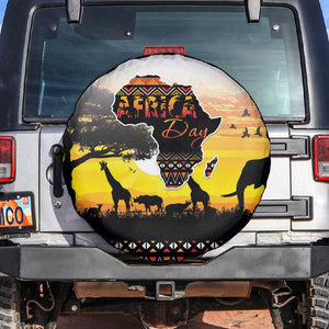 Africa Day Spare Tire Cover Safari With Map - African Pattern