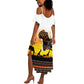 Africa Day Summer Maxi Dress Safari With Map - African Pattern
