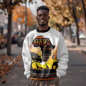 Africa Day Sweatshirt Safari With Map - African Pattern