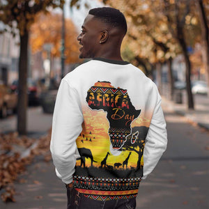 Africa Day Sweatshirt Safari With Map - African Pattern