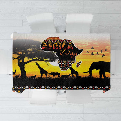 Africa Day Tablecloth Safari With Map - African Pattern
