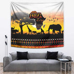 Africa Day Tapestry Safari With Map - African Pattern