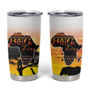 Africa Day Tumbler Cup Safari With Map - African Pattern