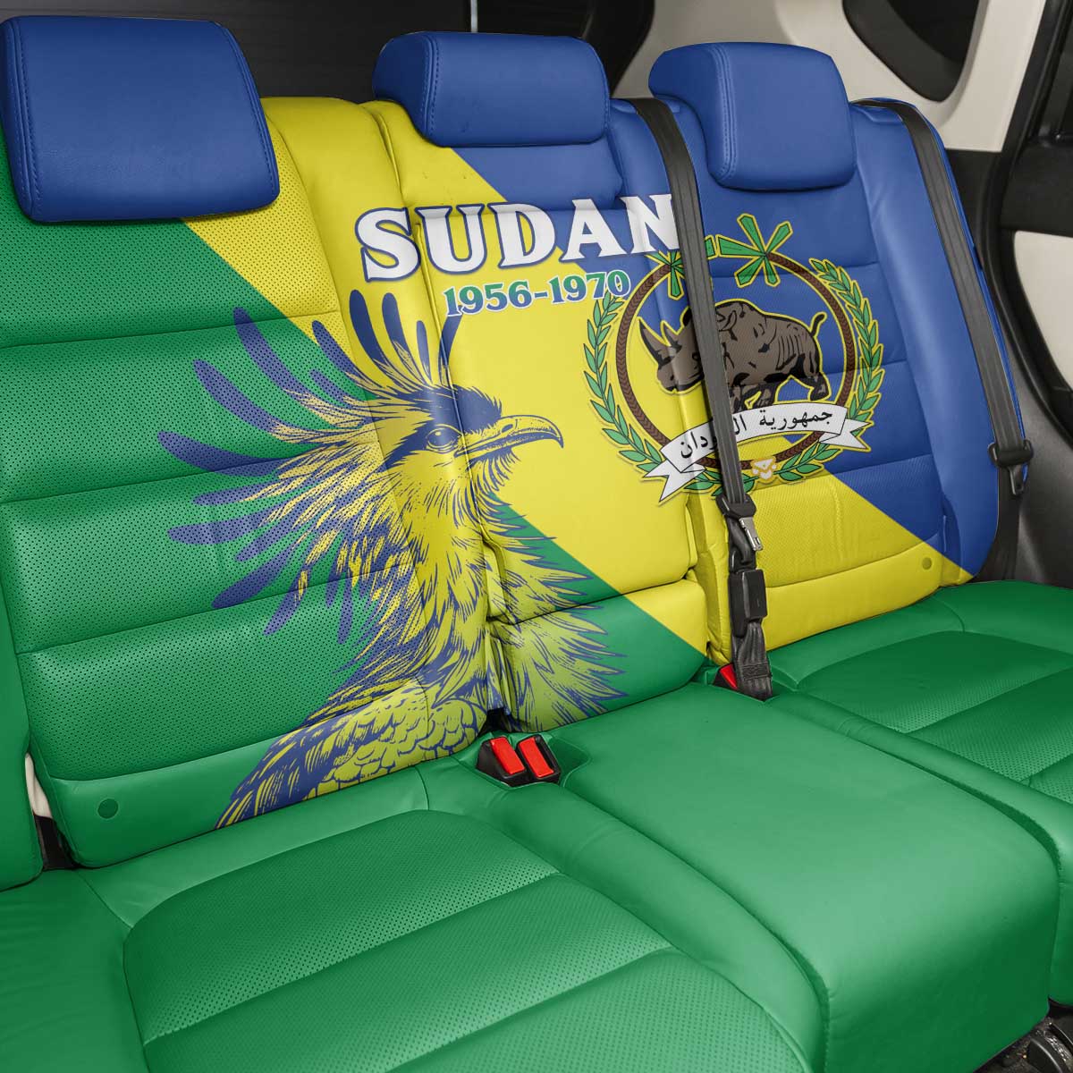Personalized Sudan Back Car Seat Cover Coat Of Arms 1956-1970