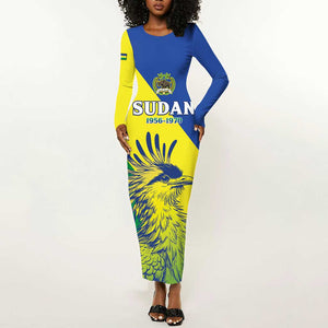 Personalized Sudan Long Sleeve Bodycon Dress Coat Of Arms 1956-1970 LT15
