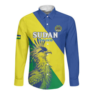 Personalized Sudan Long Sleeve Button Shirt Coat Of Arms 1956-1970