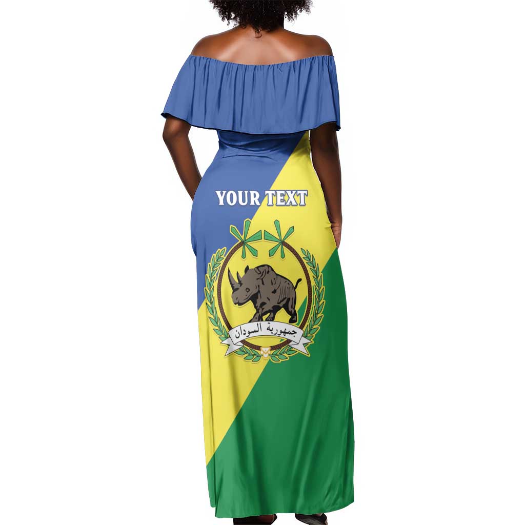 Personalized Sudan Off Shoulder Maxi Dress Coat Of Arms 1956-1970