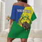 Personalized Sudan Off Shoulder Short Dress Coat Of Arms 1956-1970