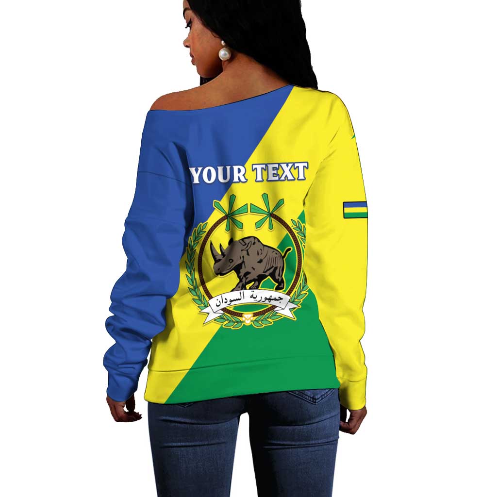 Personalized Sudan Off Shoulder Sweater Coat Of Arms 1956-1970