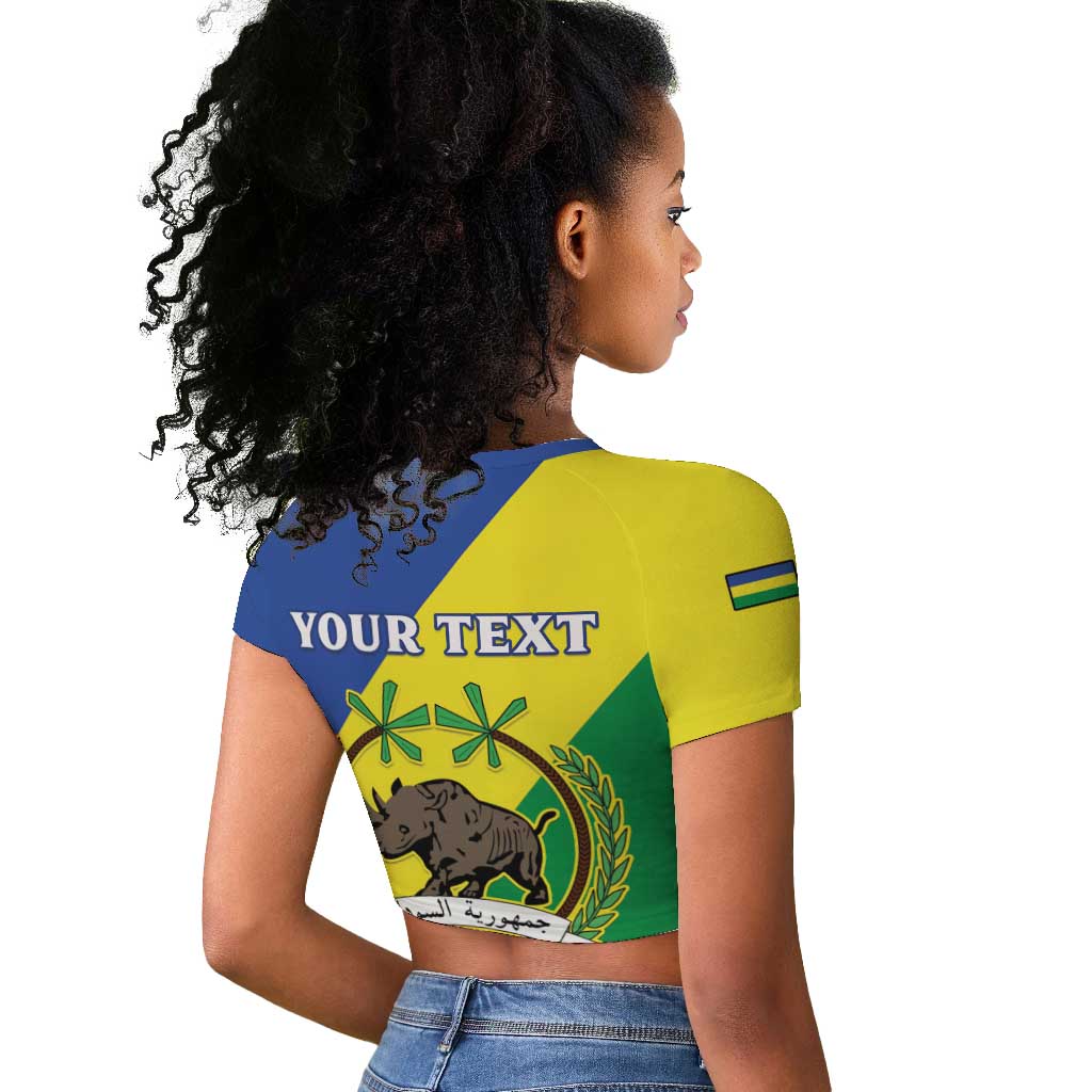 Personalized Sudan Raglan Cropped T shirt Coat Of Arms 1956-1970