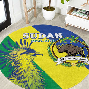 Personalized Sudan Round Carpet Coat Of Arms 1956-1970