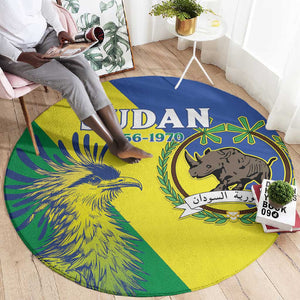 Personalized Sudan Round Carpet Coat Of Arms 1956-1970