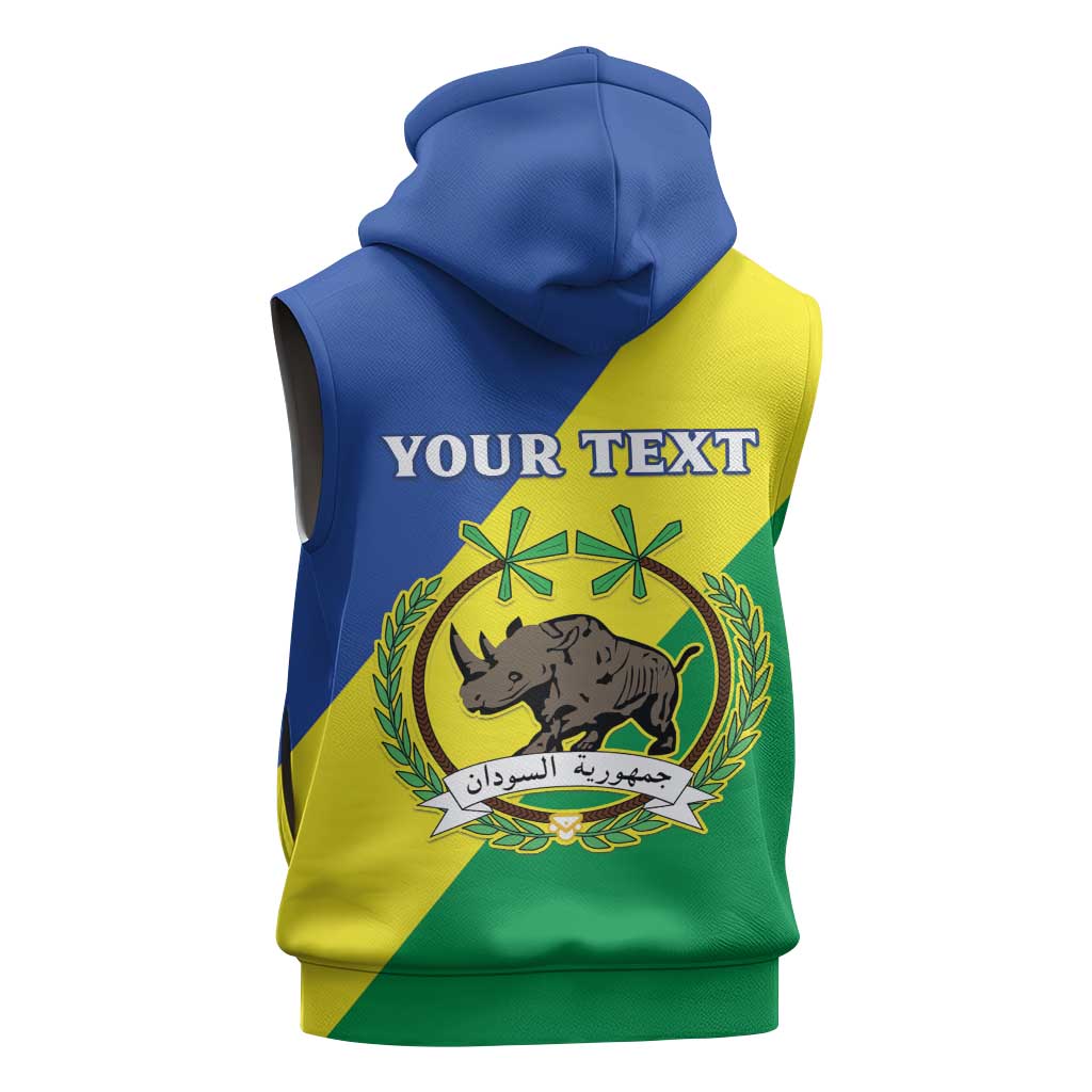 Personalized Sudan Sleeveless Hoodie Coat Of Arms 1956-1970 - African Pride