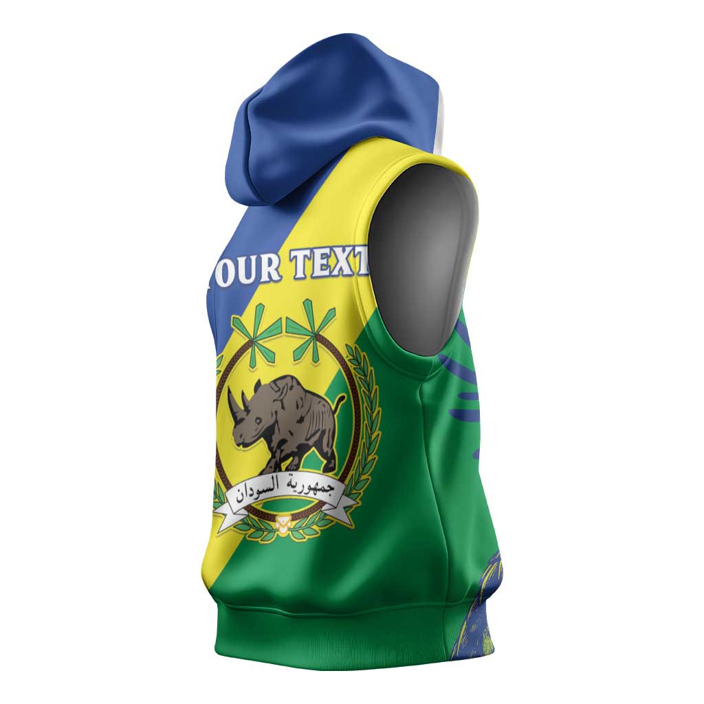 Personalized Sudan Sleeveless Hoodie Coat Of Arms 1956-1970 - African Pride