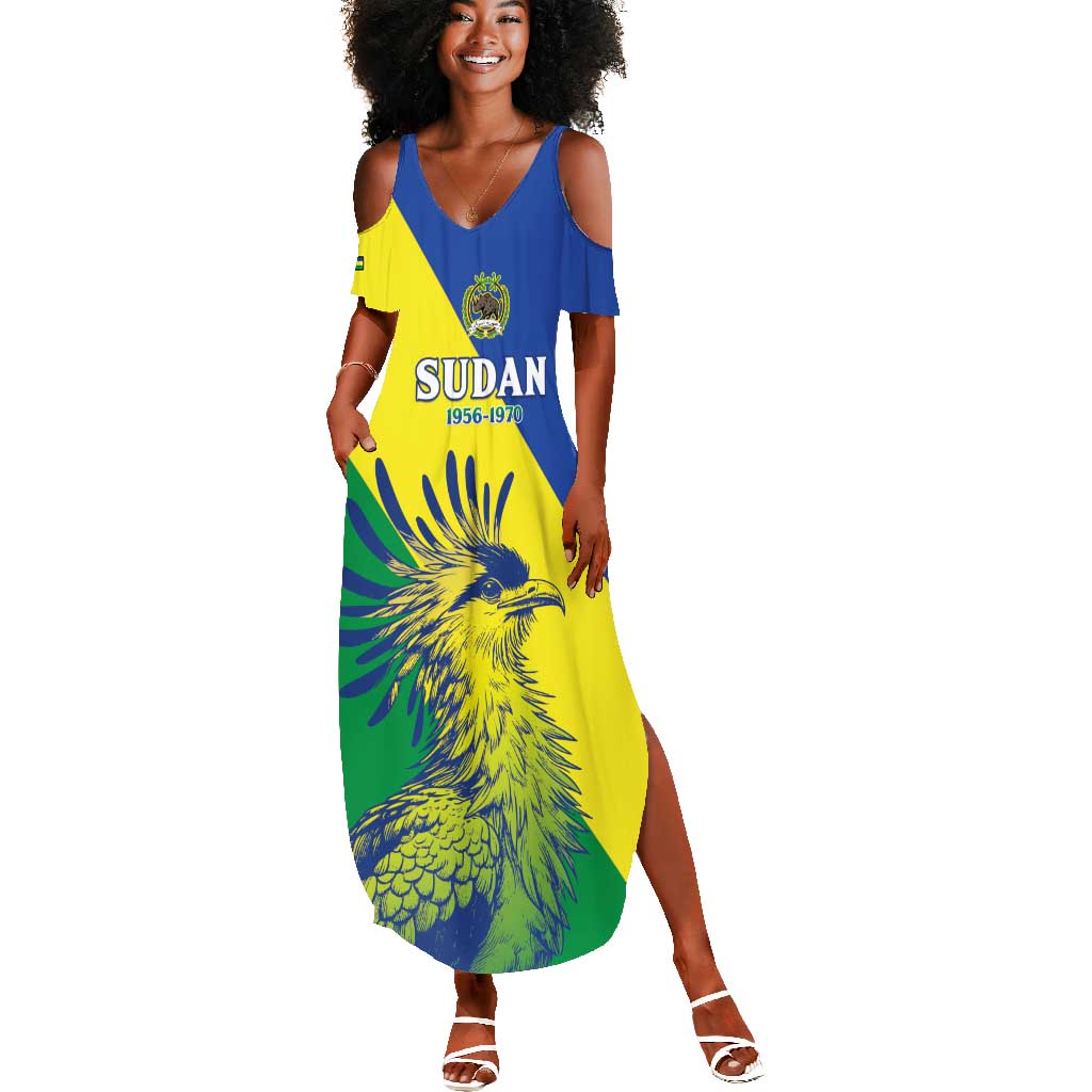 Personalized Sudan Summer Maxi Dress Coat Of Arms 1956-1970