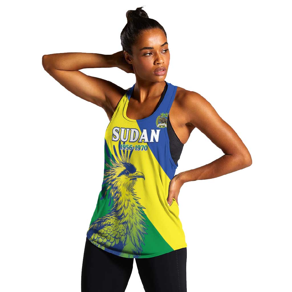 Personalized Sudan Women Racerback Tank Coat Of Arms 1956-1970