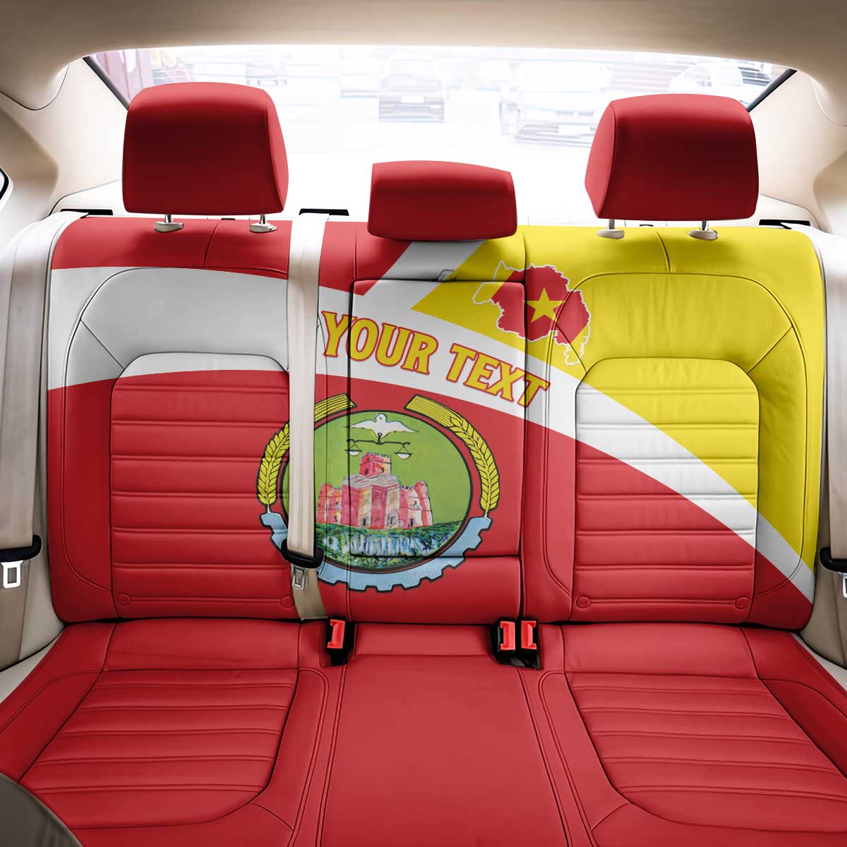 Personalized Amhara Region Back Car Seat Cover Coat Of Arms With Amhara Map