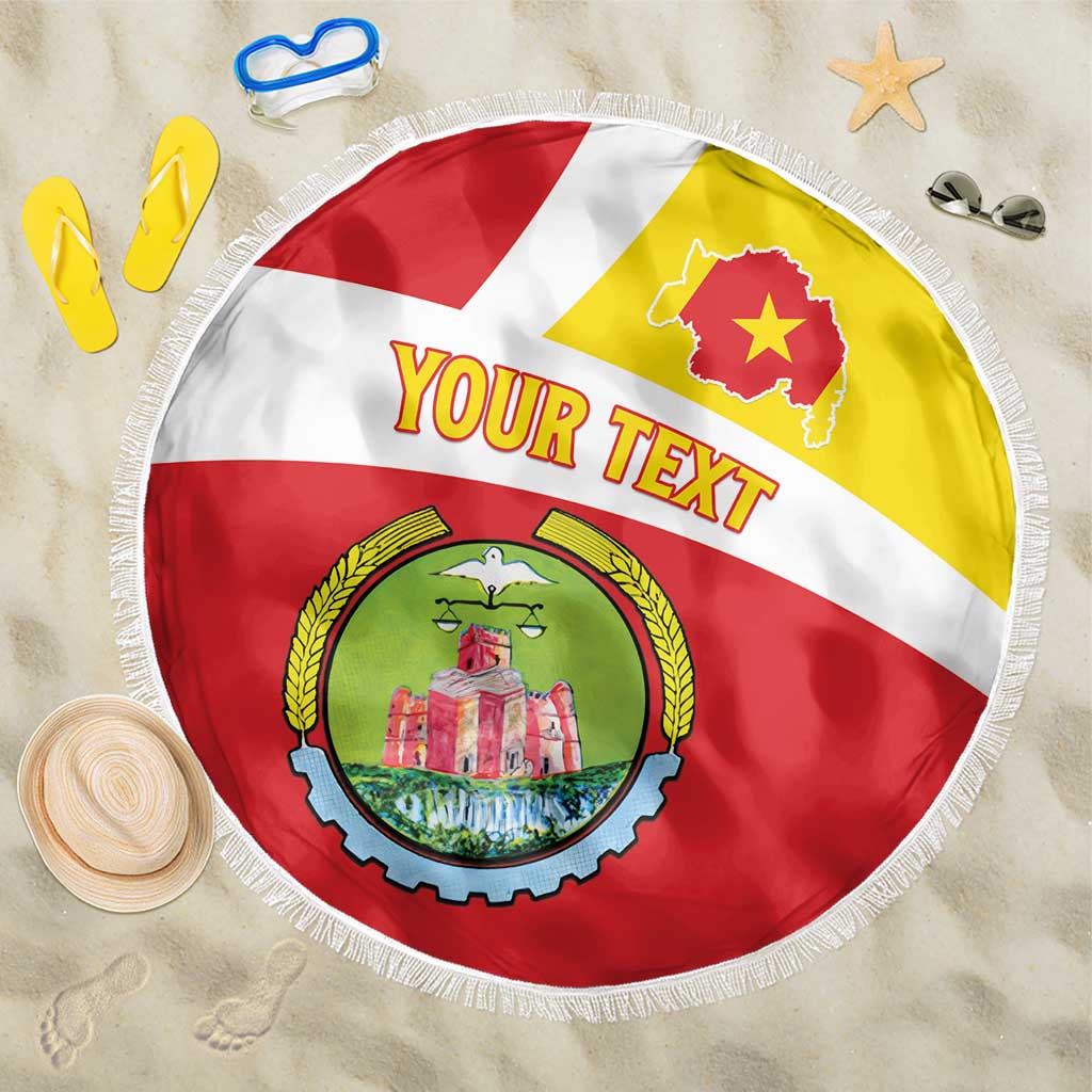 Personalized Amhara Region Beach Blanket Coat Of Arms With Amhara Map