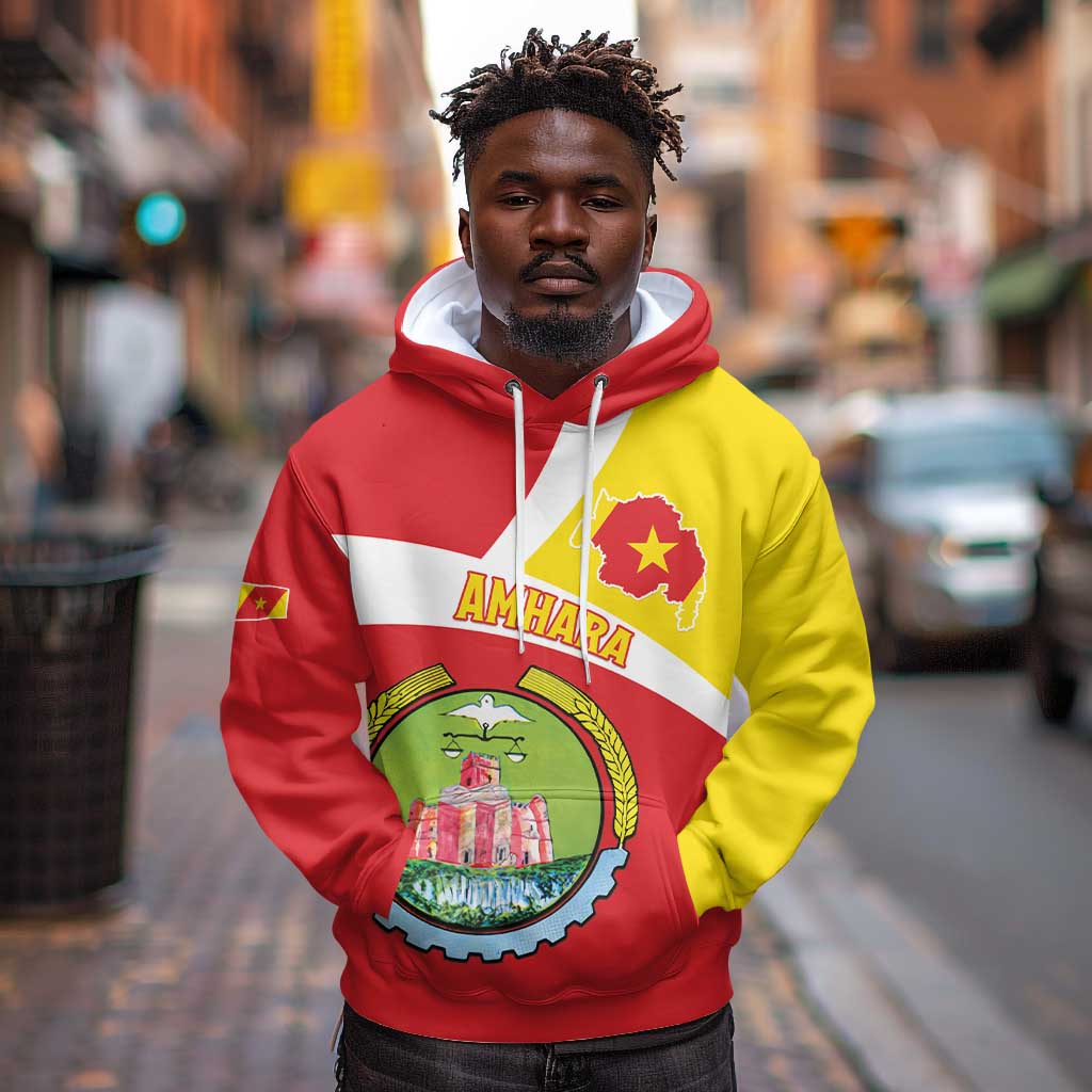 Personalized Amhara Region Hoodie Coat Of Arms With Amhara Map