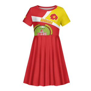 Personalized Amhara Region Kid Short Sleeve Dress Coat Of Arms With Amhara Map