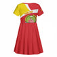 Personalized Amhara Region Kid Short Sleeve Dress Coat Of Arms With Amhara Map