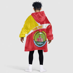 Personalized Amhara Region Kid Wearable Blanket Hoodie Coat Of Arms With Amhara Map