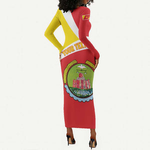 Personalized Amhara Region Long Sleeve Bodycon Dress Coat Of Arms With Amhara Map LT15