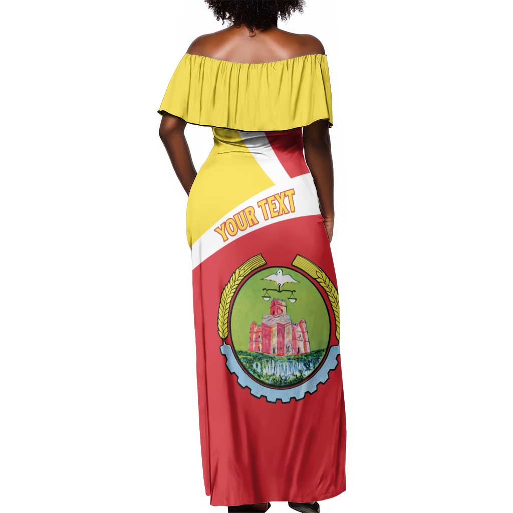 Personalized Amhara Region Off Shoulder Maxi Dress Coat Of Arms With Amhara Map