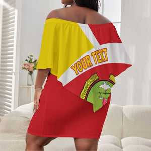 Personalized Amhara Region Off Shoulder Short Dress Coat Of Arms With Amhara Map