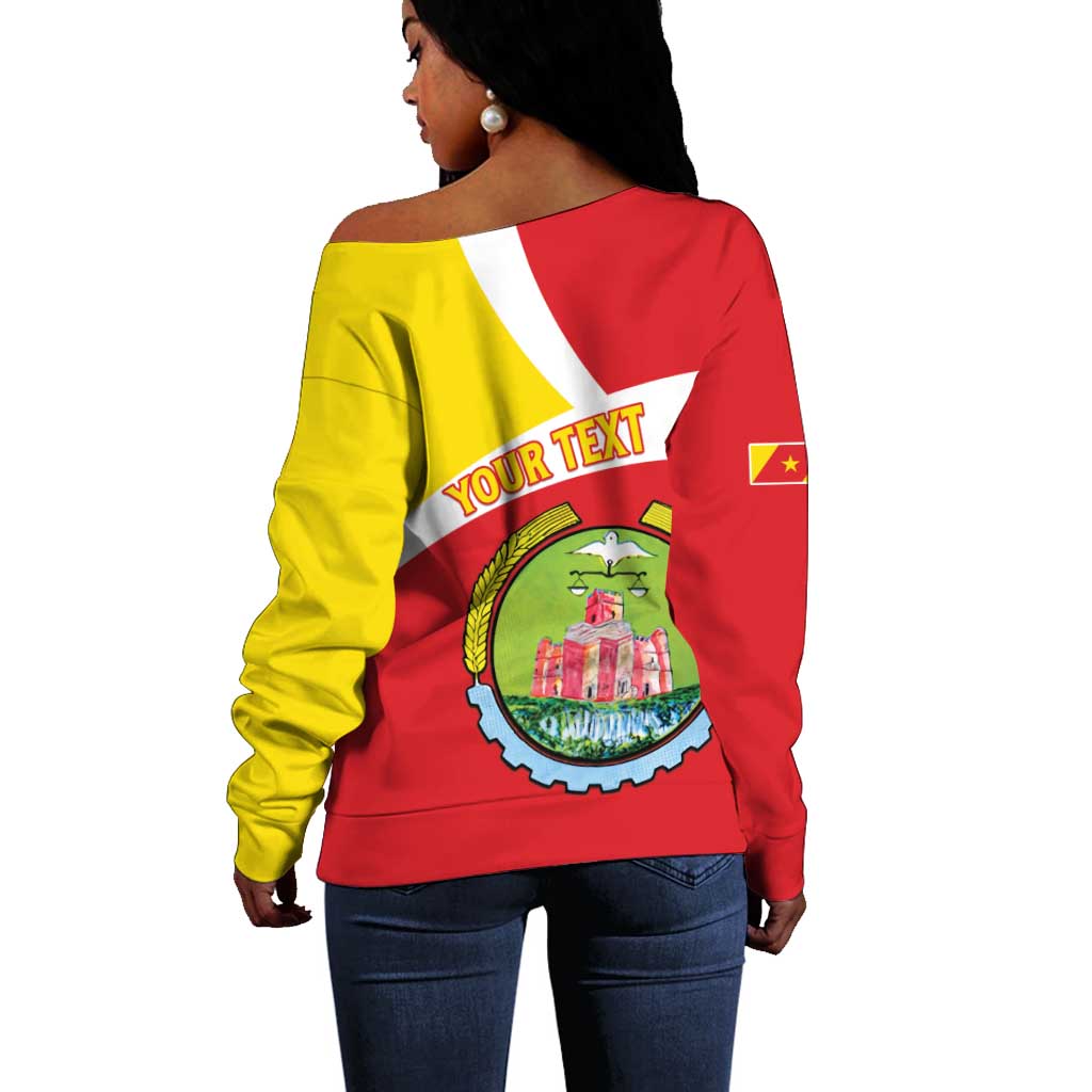 Personalized Amhara Region Off Shoulder Sweater Coat Of Arms With Amhara Map