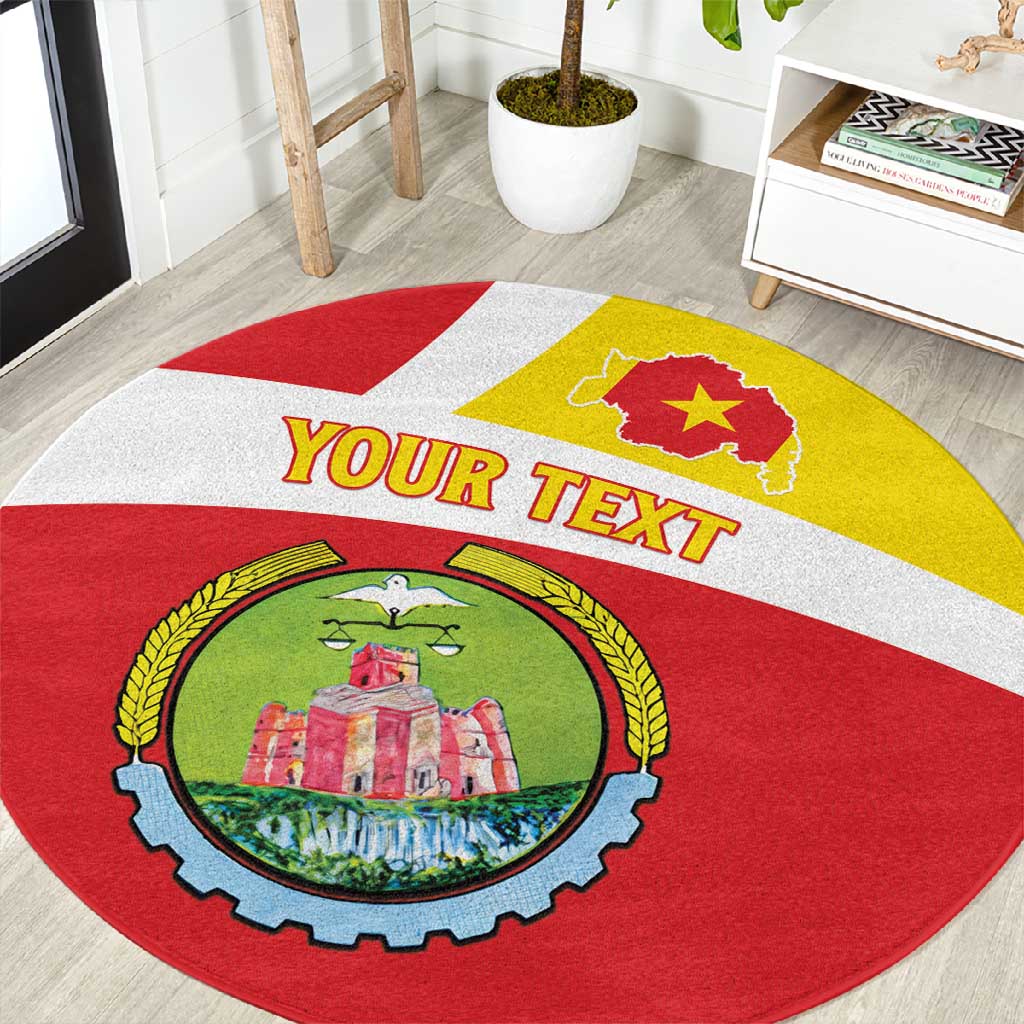 Personalized Amhara Region Round Carpet Coat Of Arms With Amhara Map