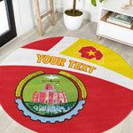 Personalized Amhara Region Round Carpet Coat Of Arms With Amhara Map