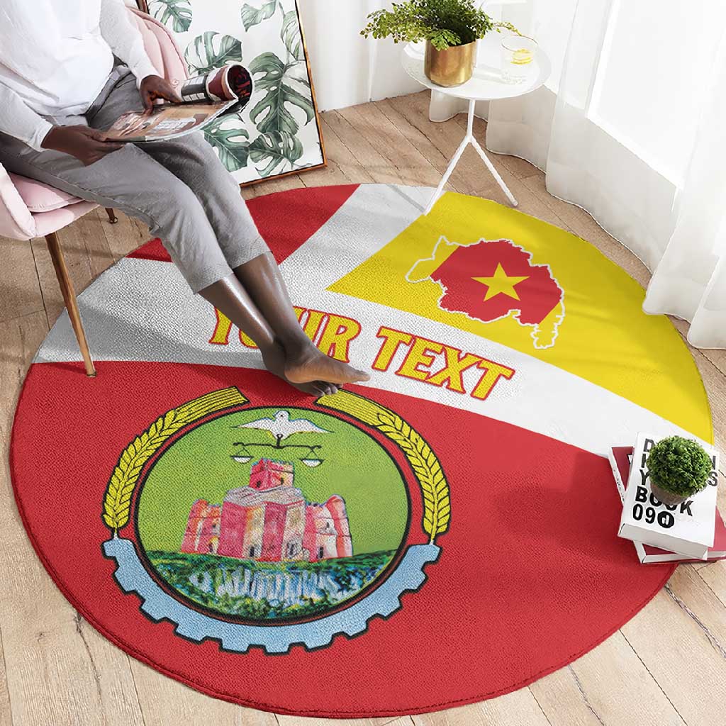 Personalized Amhara Region Round Carpet Coat Of Arms With Amhara Map