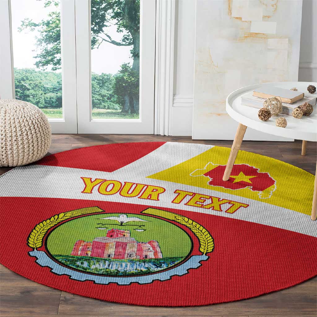 Personalized Amhara Region Round Carpet Coat Of Arms With Amhara Map