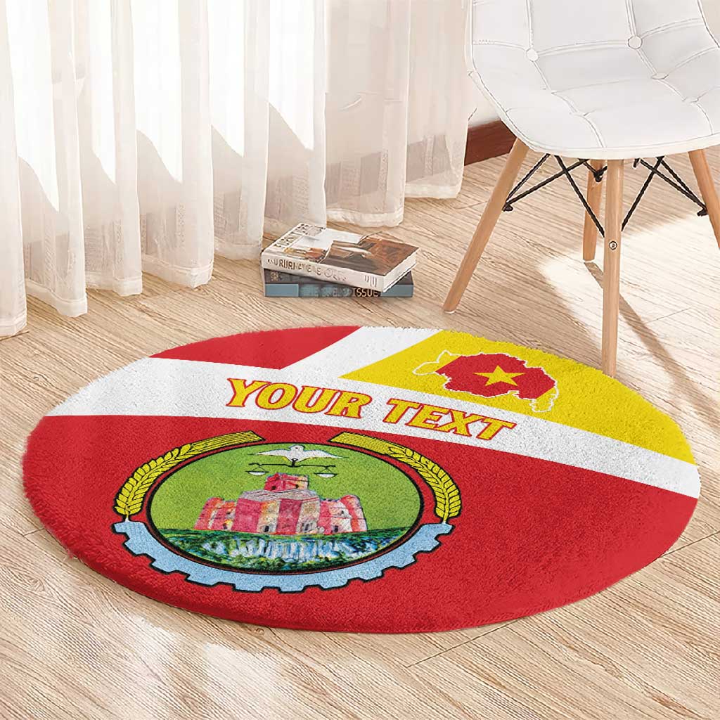 Personalized Amhara Region Round Carpet Coat Of Arms With Amhara Map