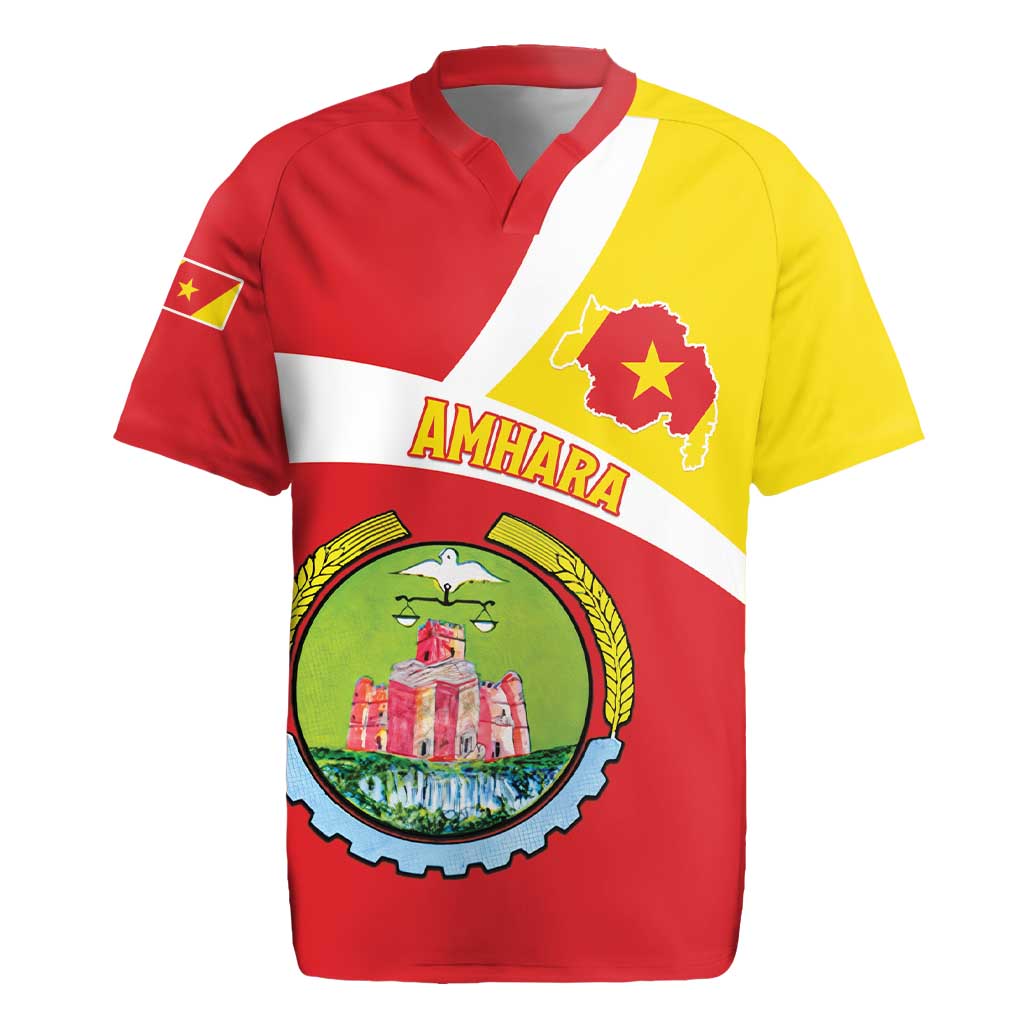 Personalized Amhara Region Rugby Jersey Coat Of Arms With Amhara Map