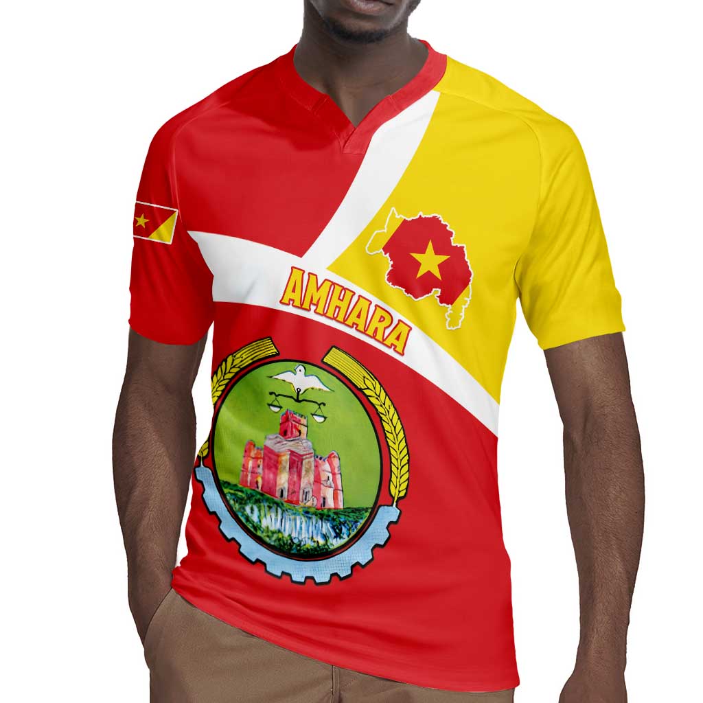 Personalized Amhara Region Rugby Jersey Coat Of Arms With Amhara Map