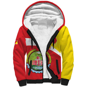 Personalized Amhara Region Sherpa Hoodie Coat Of Arms With Amhara Map