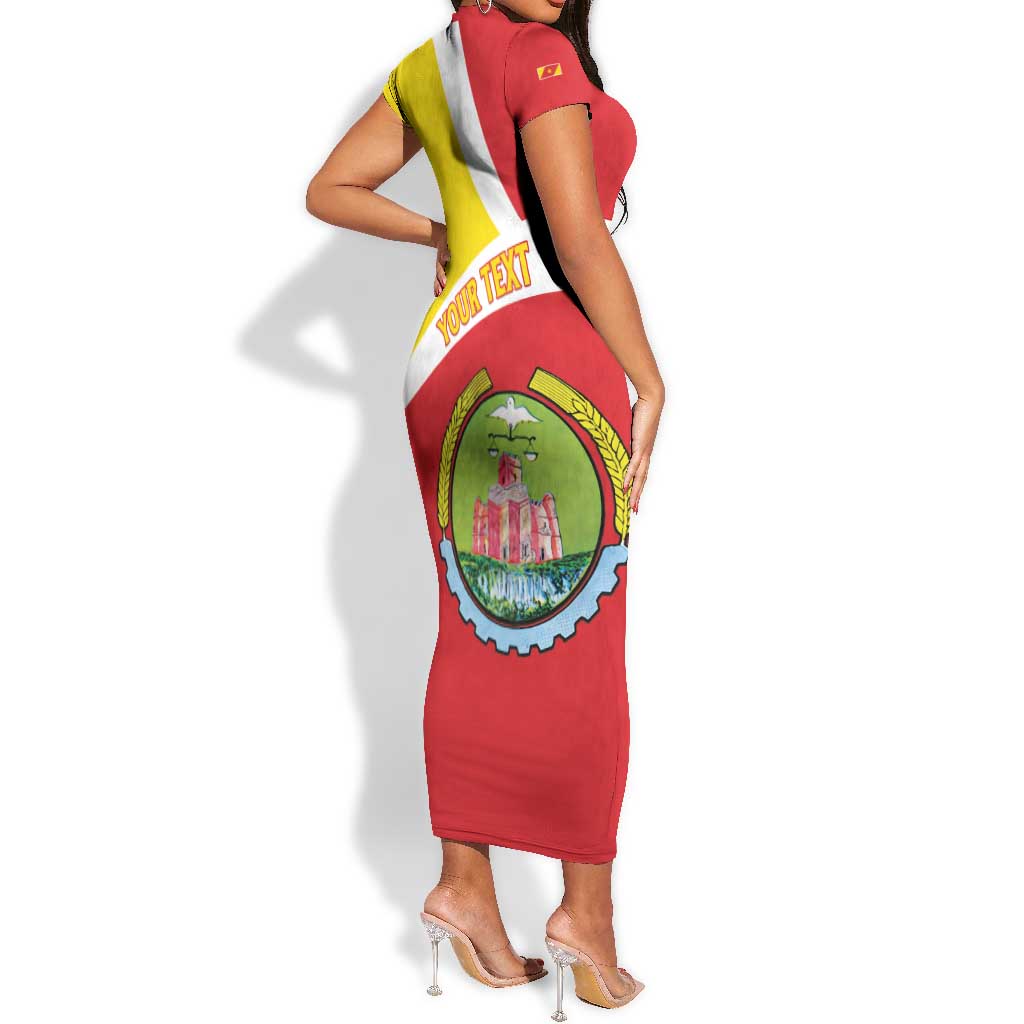 Personalized Amhara Region Short Sleeve Bodycon Dress Coat Of Arms With Amhara Map LT15