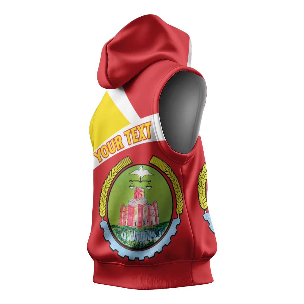 Personalized Amhara Region Sleeveless Hoodie Coat Of Arms With Amhara Map - African Pride