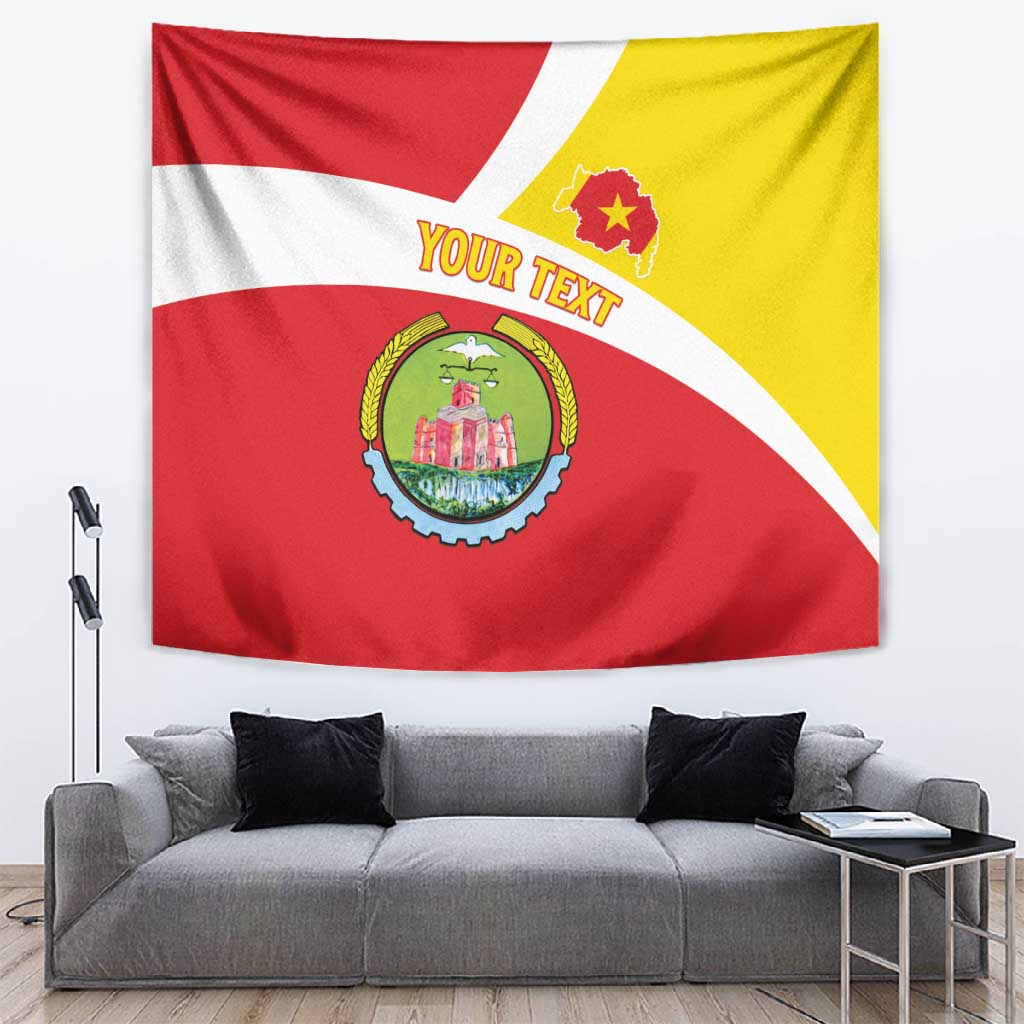 Personalized Amhara Region Tapestry Coat Of Arms With Amhara Map