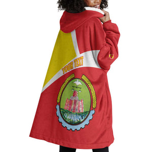 Personalized Amhara Region Wearable Blanket Hoodie Coat Of Arms With Amhara Map