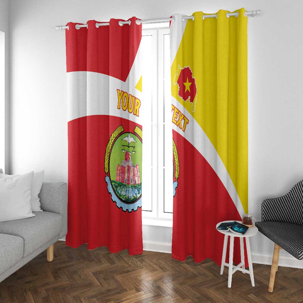 Personalized Amhara Region Window Curtain Coat Of Arms With Amhara Map