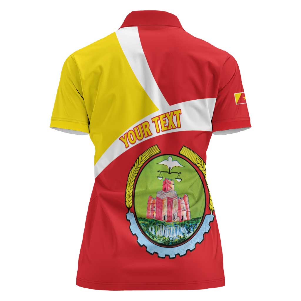 Personalized Amhara Region Women Polo Shirt Coat Of Arms With Amhara Map