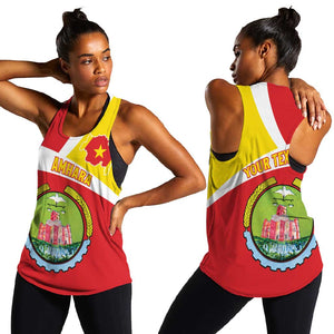 Personalized Amhara Region Women Racerback Tank Coat Of Arms With Amhara Map